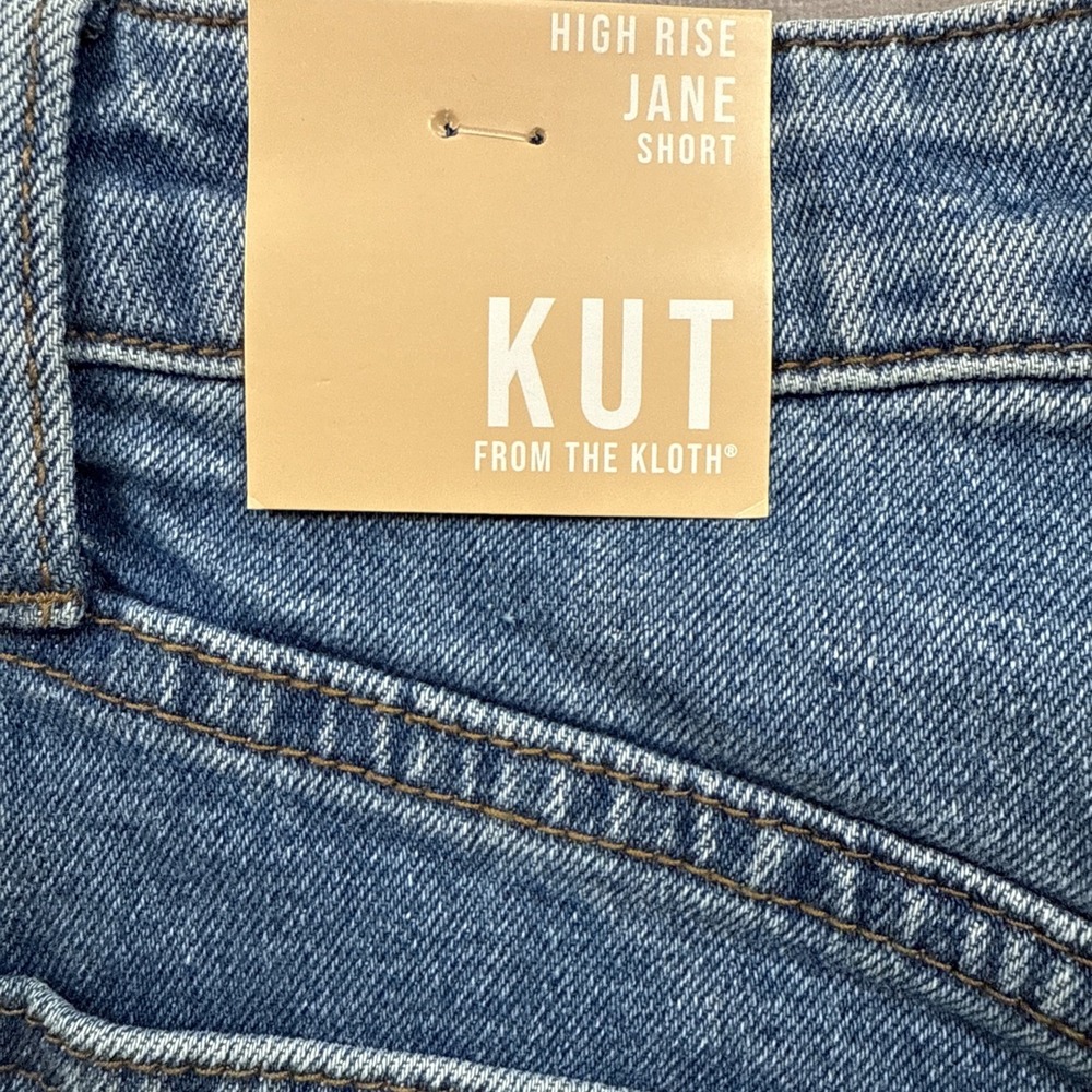 Kut  NWT Women's Sz 0 Shorts High Rise‎ Jane Cut Off Two Tone Denim Summer Beach - Picture 7 of 16
